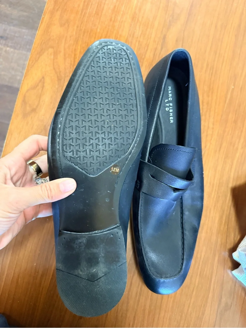 Marc Fisher Men's Black Leather Loafers
